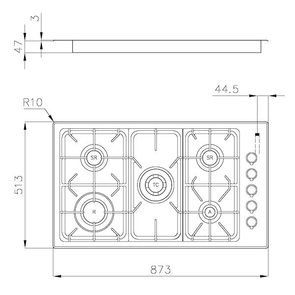 Cooker hob Professionale