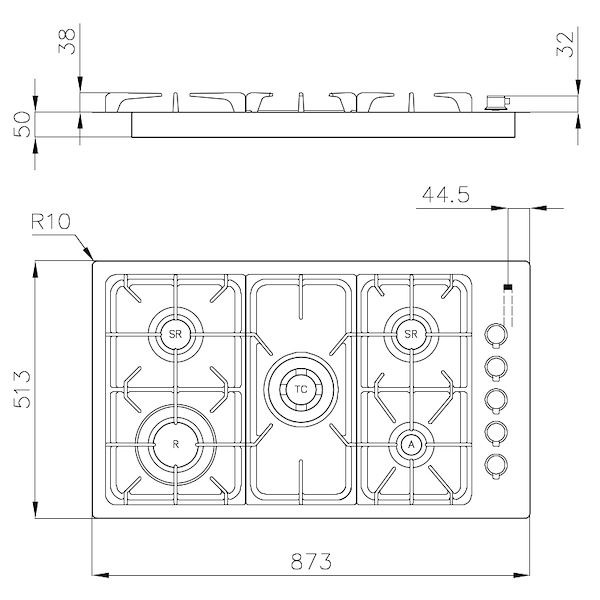 Cooker hob Professionale