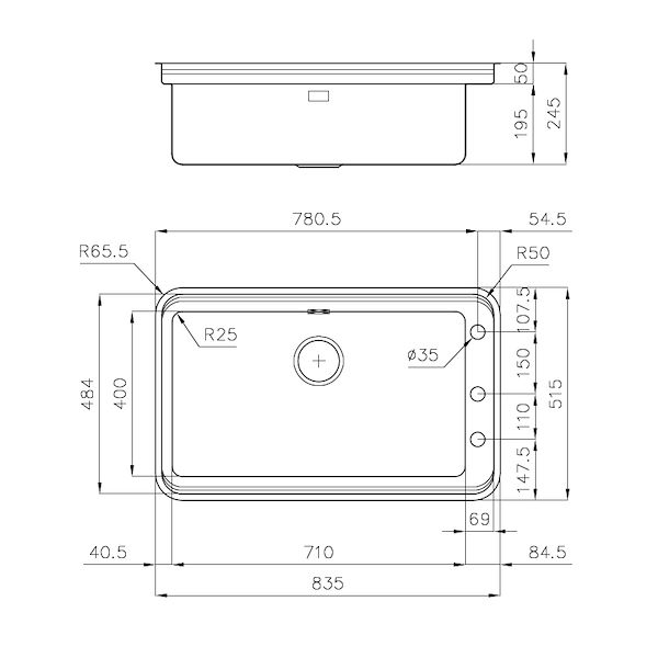 Sink Triplo Invaso Workstation -  Undermount