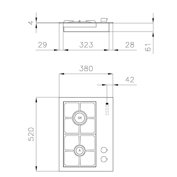 Piano cottura S4000 Domino