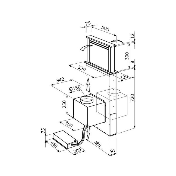 Cappa d'aspirazione S4000 Domino Ghost
