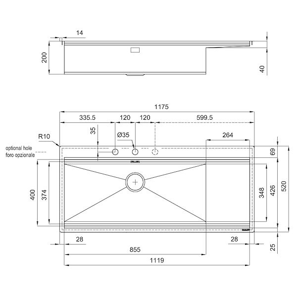 Sink Milanello workstation