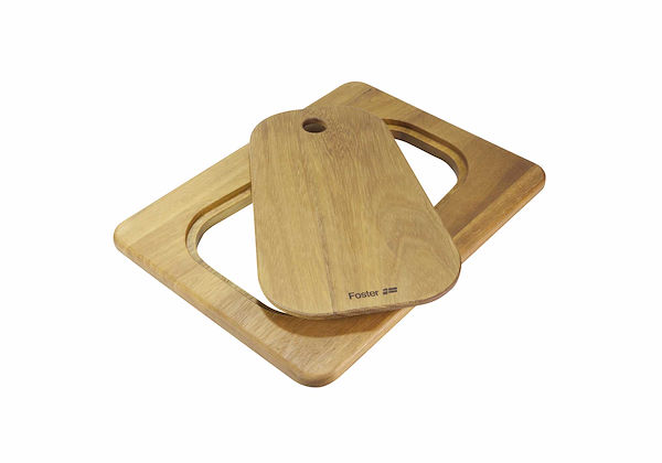 Iroko-wood sliding chopping board