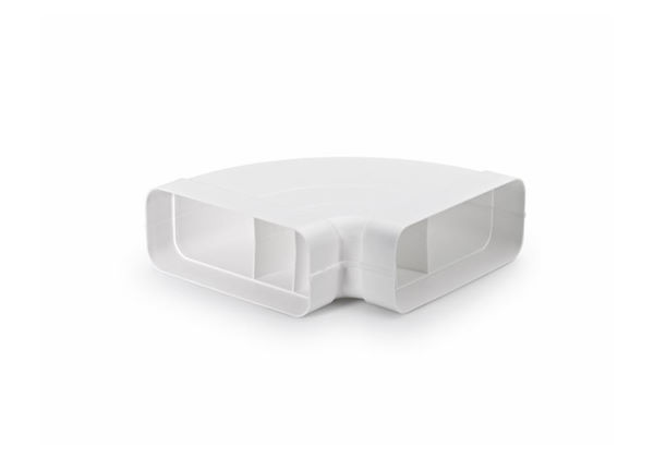 White Horizontal 90° Corner connector - rectangular section